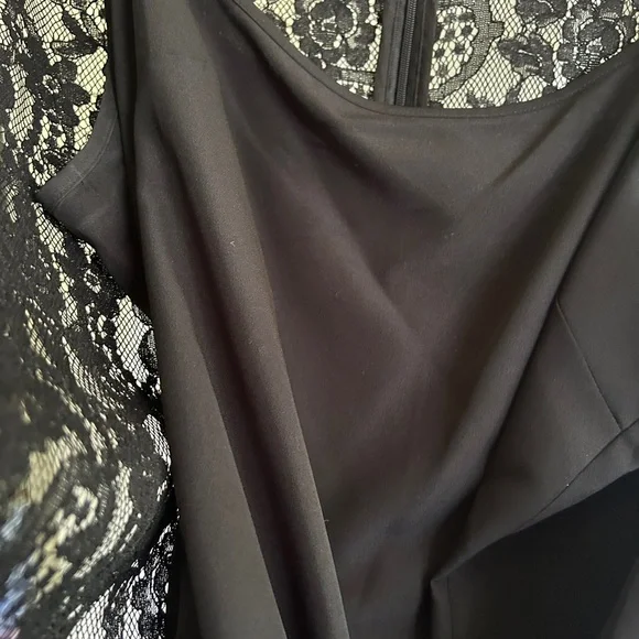 Ralph Lauren size 16 black lace mini shift dress. Black slip underneath. - Picture 6 of 15